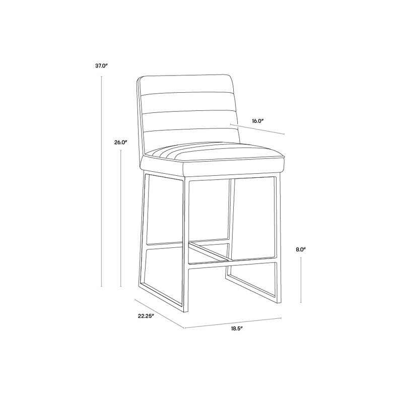Spyros Upholstered Stool, Counter Stool (26" Seat Height), Brown