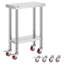 Table de travail en acier inoxydable 36 x 24 pouces avec 4 roues-1256171861