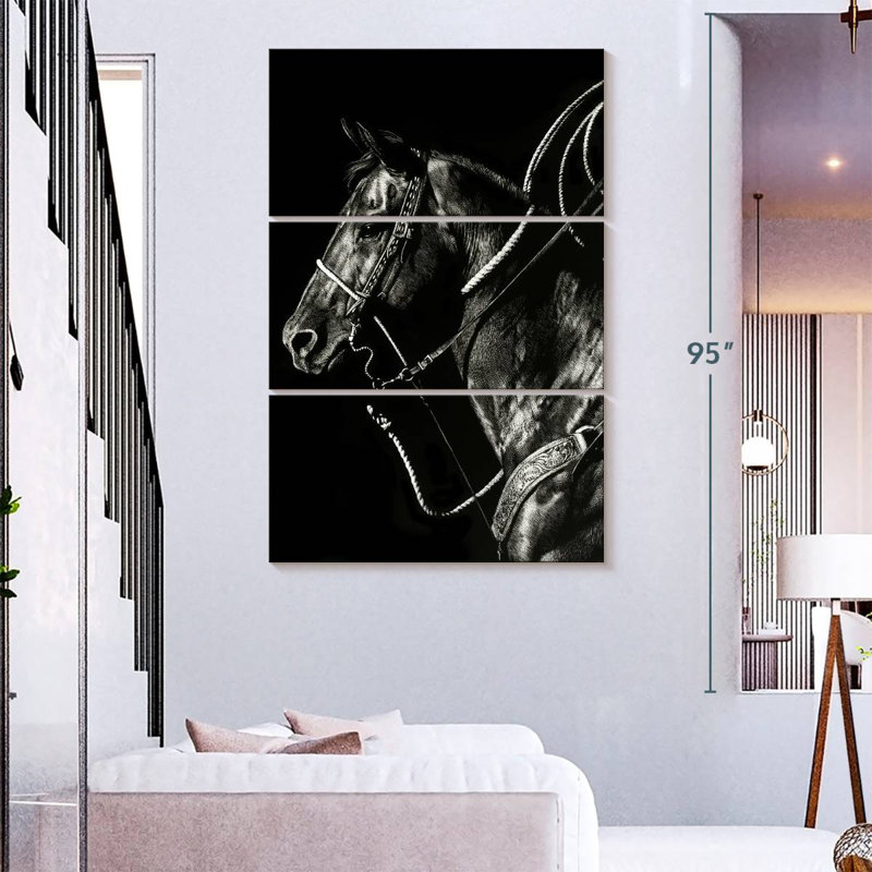 Brampt Scratchboard Rodeo V, 74" H x 48" W