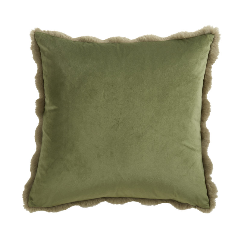 Cozy Bubble Faux Fur Pillow Cover, Polyester, Square 20", Sage
