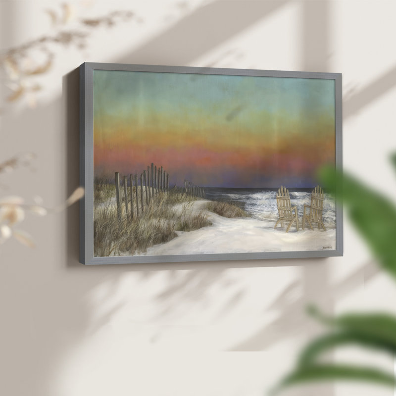 The Beach Fence III - Reproduction encadrée - Restickable, H 11 po x l 14 po, Gris