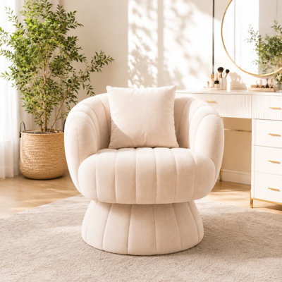 Fauteuil demi-tonneau rembourré rembourré avec coussin