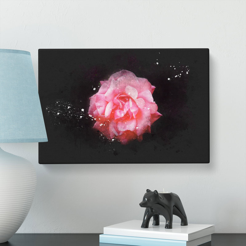 Lone Pink Carnation - Wrapped Canvas, 60cm H x 91cm W x 3cm D