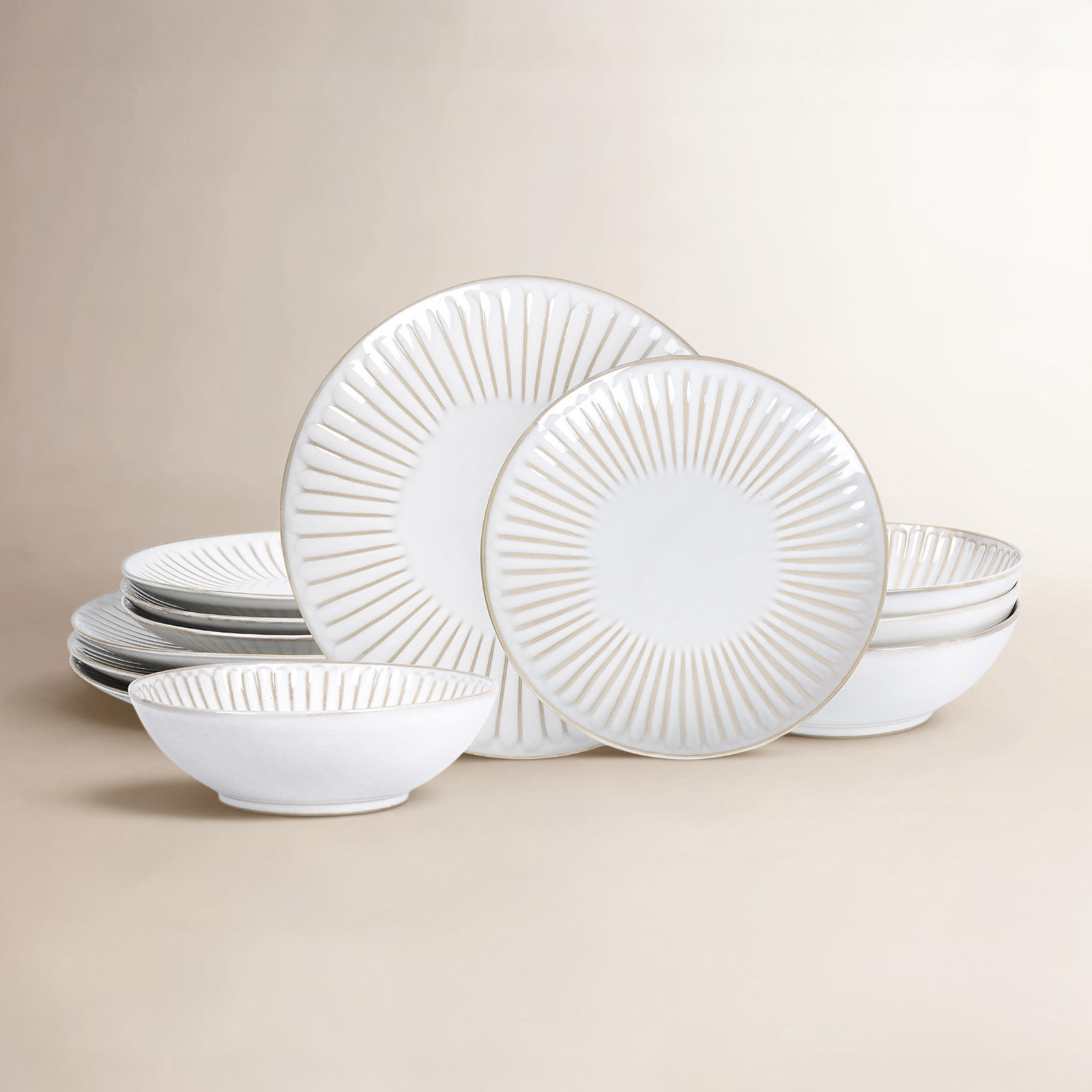 Stone Lain Linea 12-Piece Dinnerware Set Stoneware