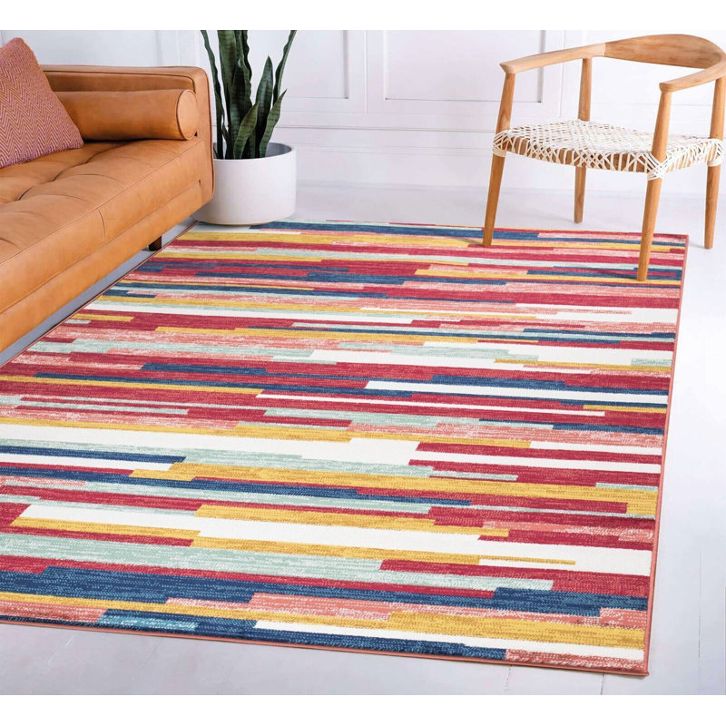 Onecre Striped Indoor / Outdoor Area Rug, Rectangle 200 x 290cm