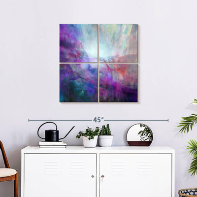 Drifting - Composition en mauve et turquoise