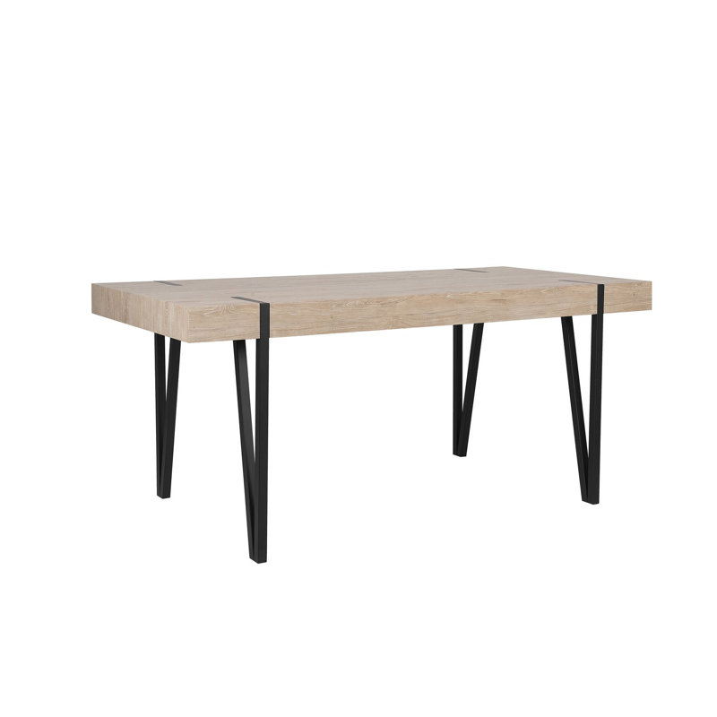 Muskingum Metal Base Dining Table, Beige, H75 x L180 x W90cm