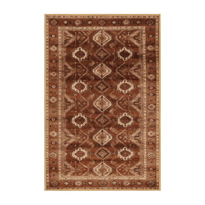 Tapis brun lavable à la machine, Rectangulaire 2 pi x 3 pi