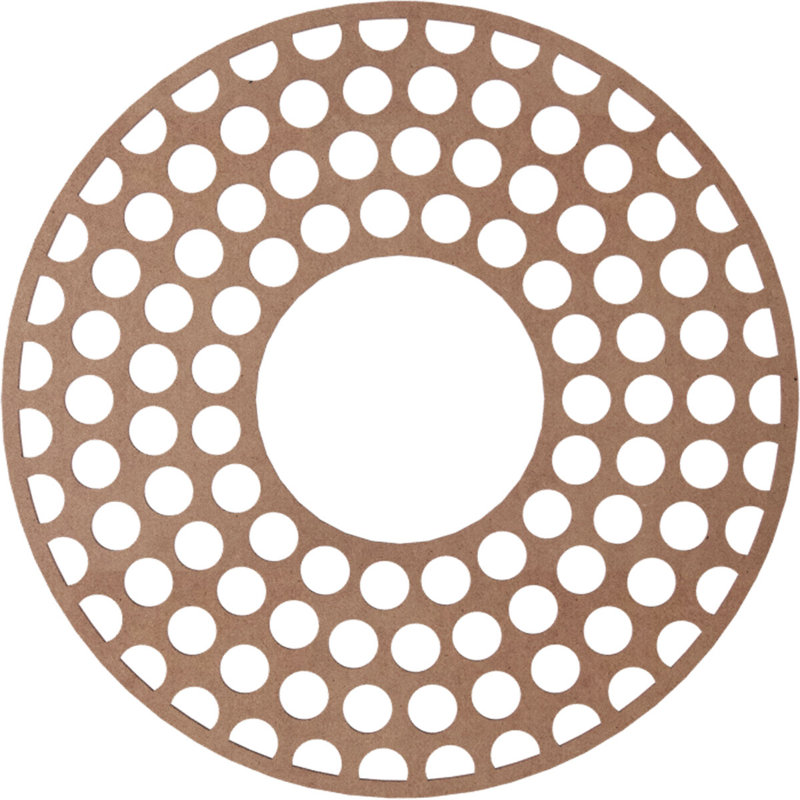 Médaillon de plafond 22 "x 22" x 8 "ID x T 1/4" Fink, Bois (qualité de peinture), H 24 po x l 24 po x P 0,38 po
