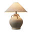 Lampe de table en céramique texturée faite à la main de 16,5 po à base d'urne en boucle, lampe de chevet de style campagnard pour le décor du salon