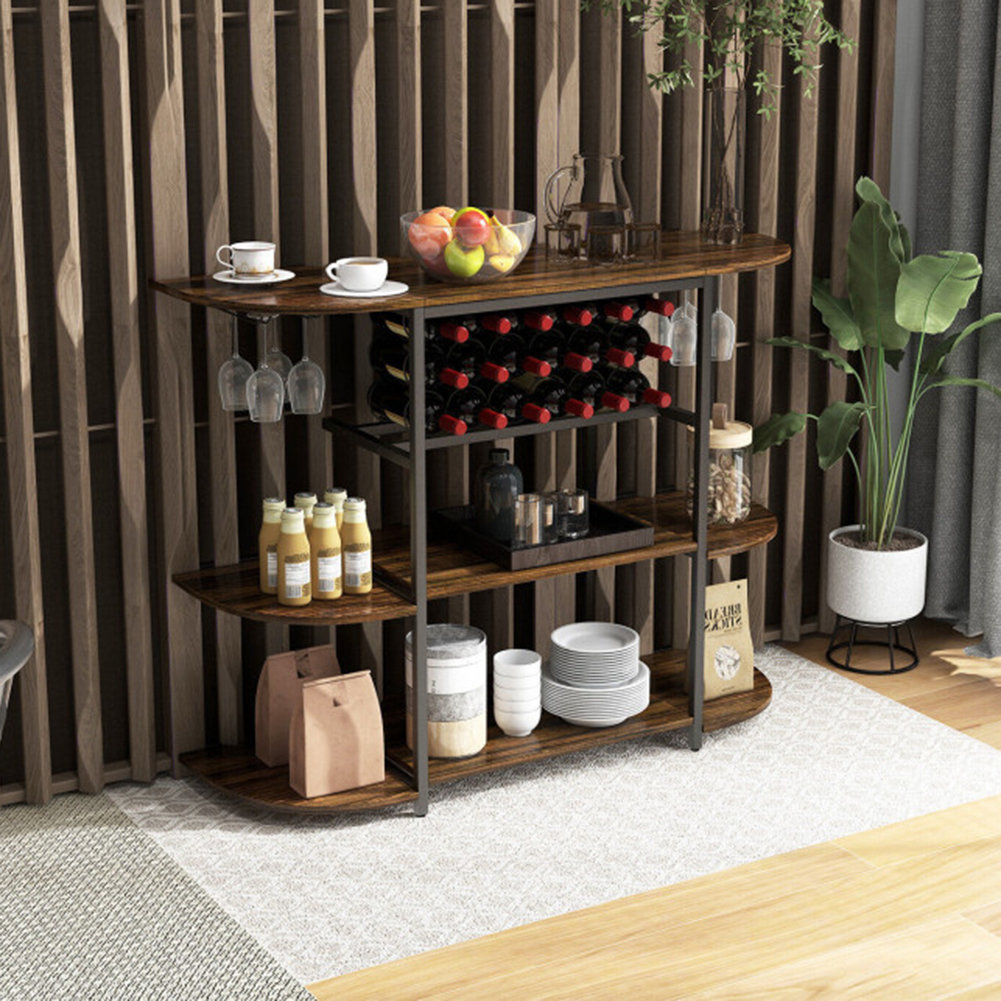 17 Stories Kitchen Storage Rack Wine Rack Table With Wine Rack ...