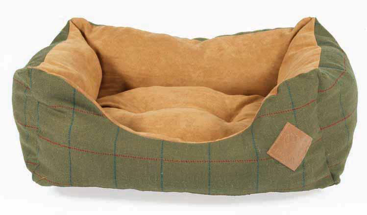 Tweed Faux Suede Pet Bed, Green, 72 cm