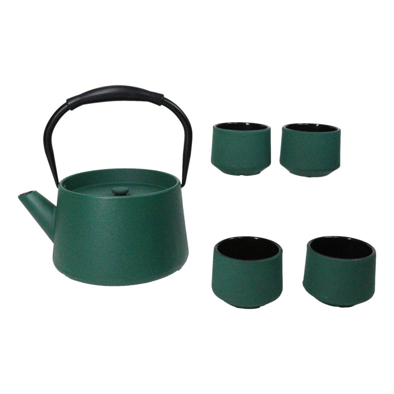 Ensemble de théière en fonte Green Modern