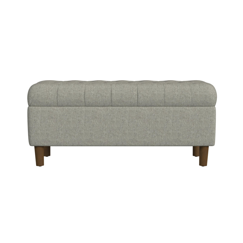 Banc de rangement capitonné, Gray Woven