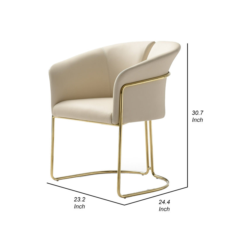 Chaise de salle à manger 23 pouces Cid Kan, beige