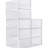 Foldable Shoe Box; Stackable Clear Shoe Storage Box - Storage Bins Shoe Container Organizer; 8 Pack; White