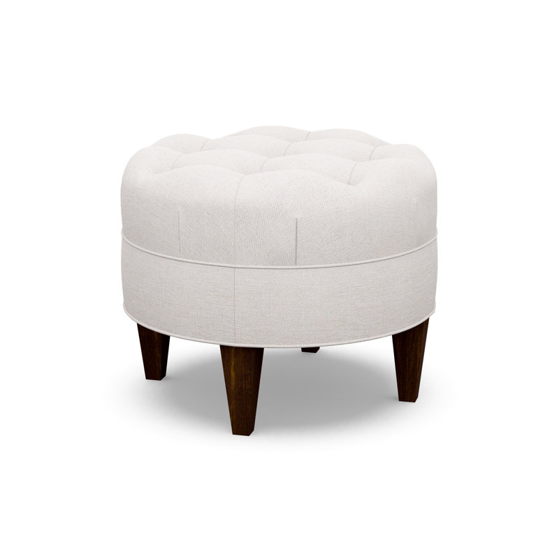 Round Tufted Ottoman, 7064-88, Walnut