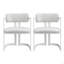 Ensemble de 2 chaises rembourrées en tissu avec structure en métal beige, capacité de poids de 265 lb-902698851