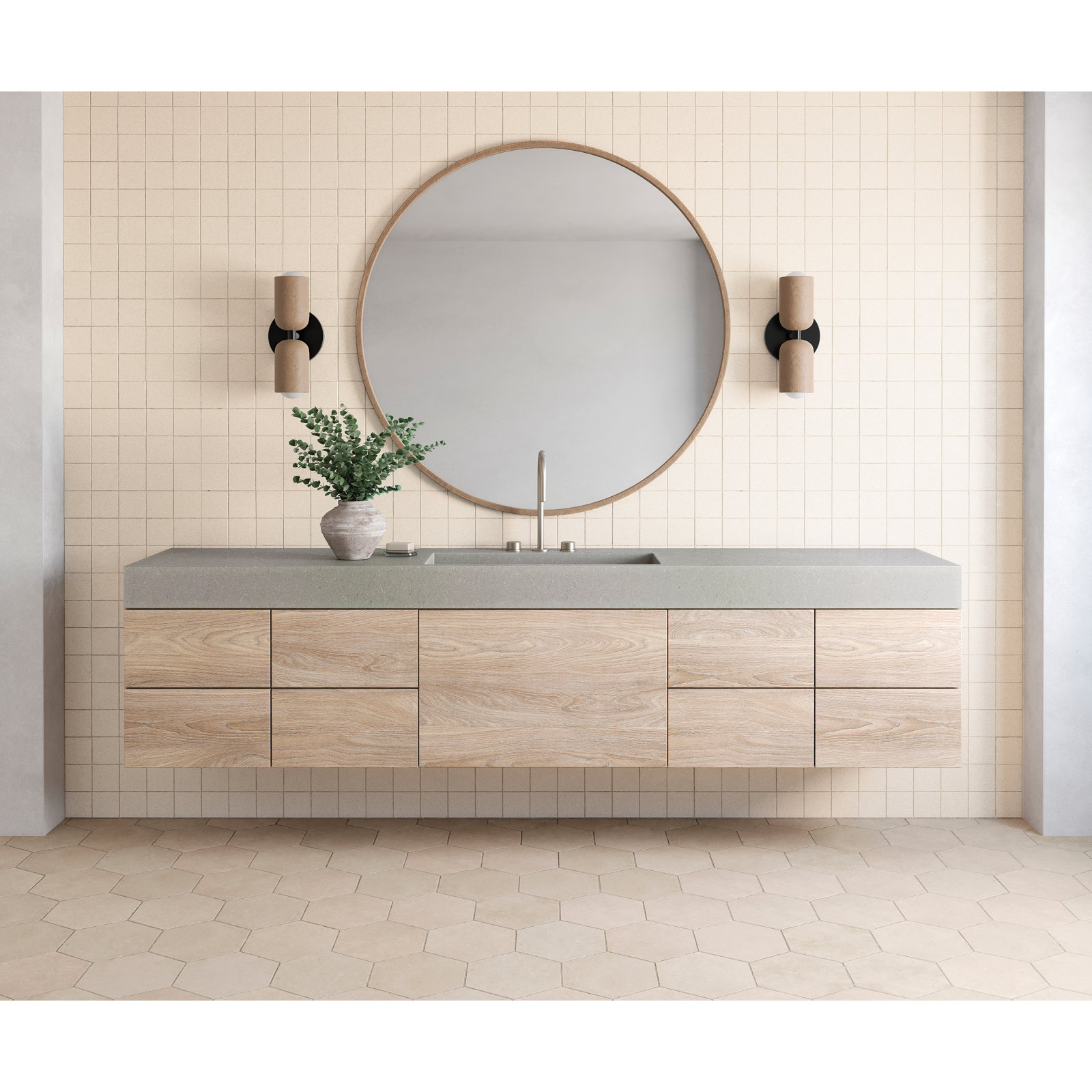 Makoto Matte Porcelain Tile, Tatami Beige