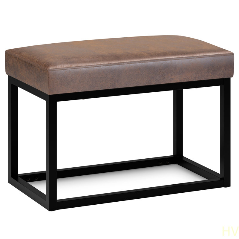 Reynolds - Small Bench - Distressed Contemporary Multi-Functional Ottoman Bench For Bedroom, Living Room And Entryway