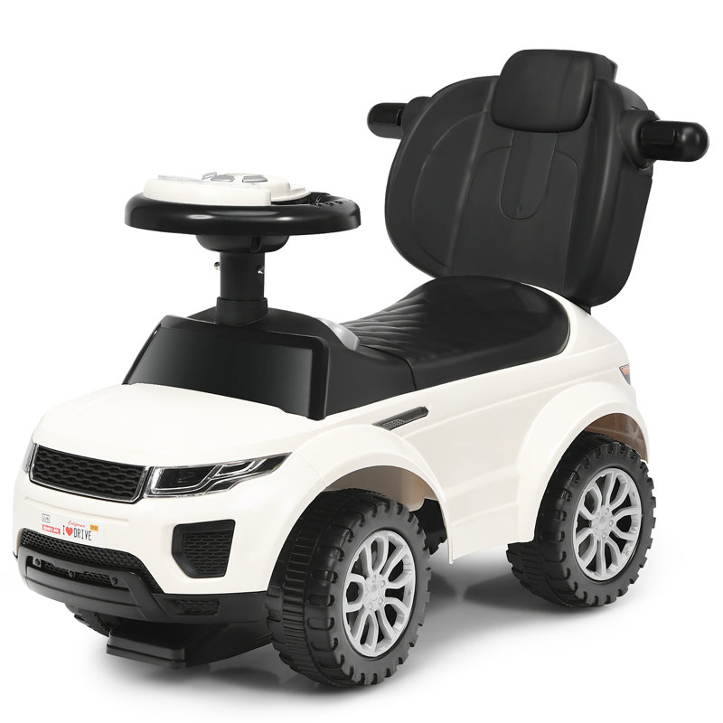 Costway 1 Seater Push/Pull Ride On, Black/White