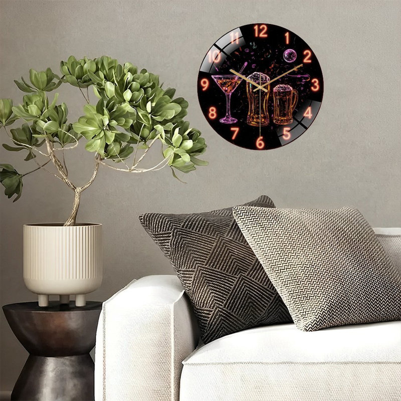 Horloge murale en verre Neon