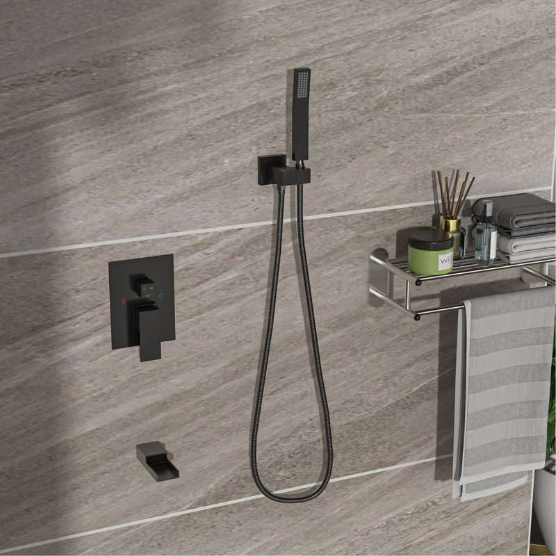 Douche huilée en bronze huilé - Douche de baignoire à fixation au plafond de 12 pouces avec douchette à 3 fonctions pour la pluie et les douches à main - Valve équilibrée Installation facile Entretien du système avec garantie d'hygiène d'installation