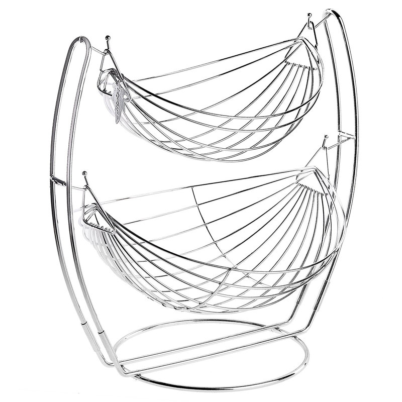 Metal Decorative Basket, Silver