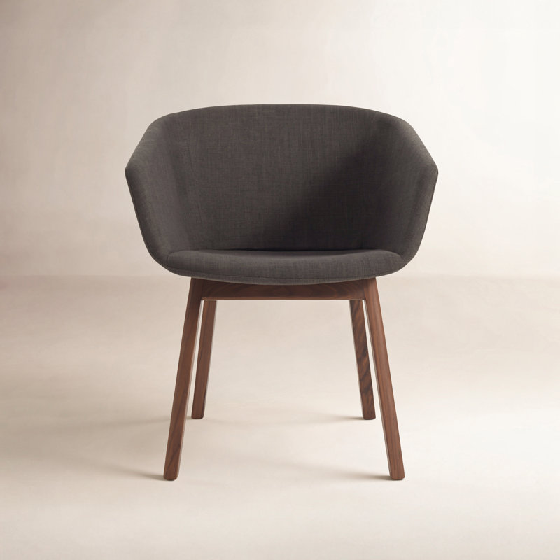 Host Task Chair Storm Velvet, Walnut, Maharam Meld in Panda