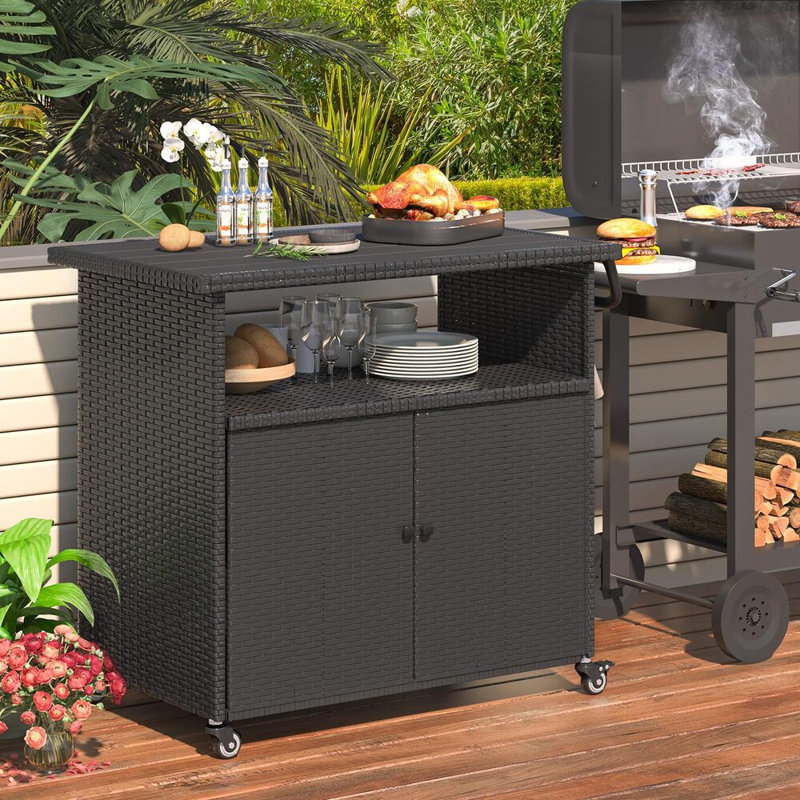 Nichollette Bar Cart, Black