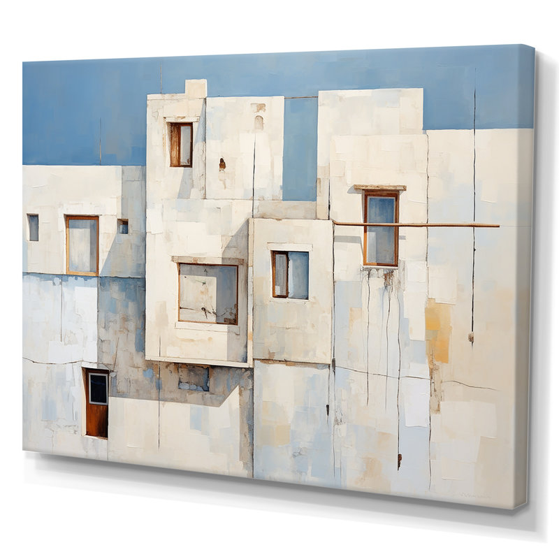 Doux couleur cubique Beach House I - plage et océan, reproduction d'art sur toile, Toile tendue, H 12 po x l 20 po x P 1 po