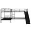 Lit superposé en L spacieux avec glissière et échelle, structure en métal durable, parfait pour un usage familial-193556096-193556097