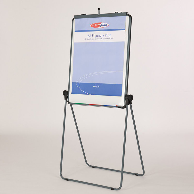 Symple Stuff Folding Adjustable Metal Flipchart Easel, Grey