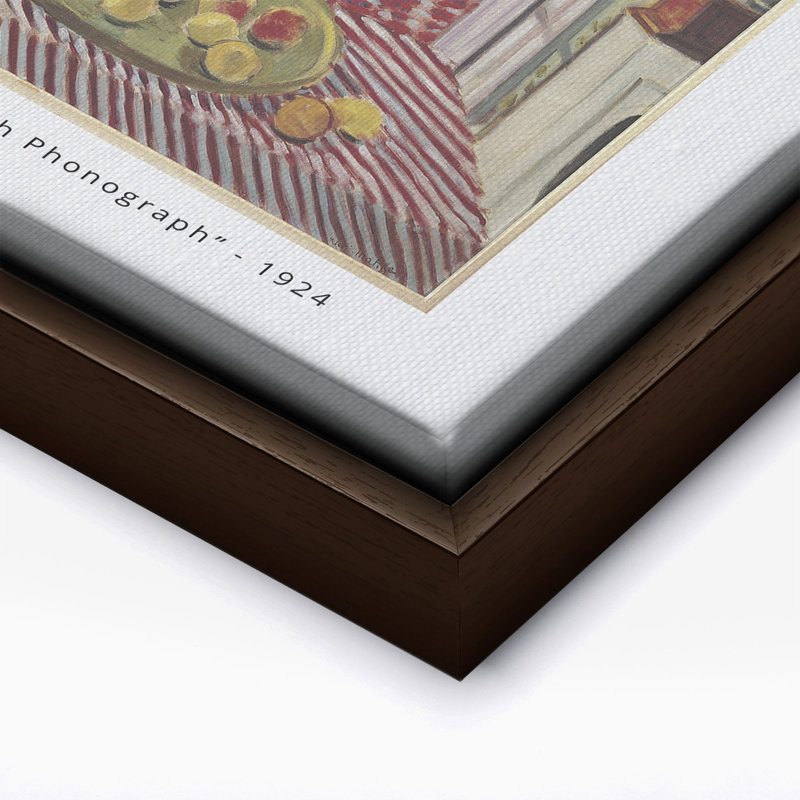 Henri Matisse - Intérieur avec Phonographe, Canevas, H 24 po x l 32 po, Encadrement brun