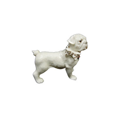Figurine bouledogue en porcelaine Holasice