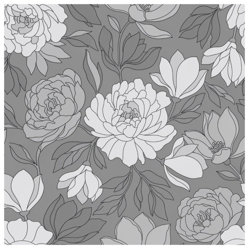 Couvertures florales pivoines et magnolia, 60in W x 80in H