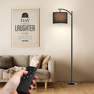 Mykah 61.8'' Arched/Arc Floor Lamp with Remote Control and Bulb Included