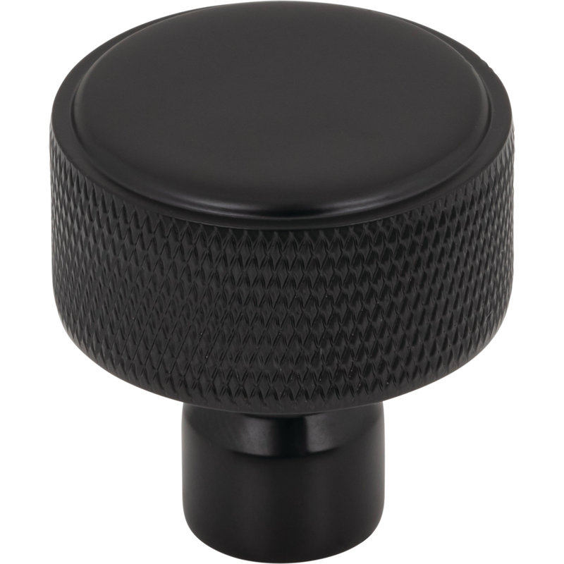 Garrison Knob 1 1/8 Inch Knob, Flat Black, 1 1/4" Knob Diameter
