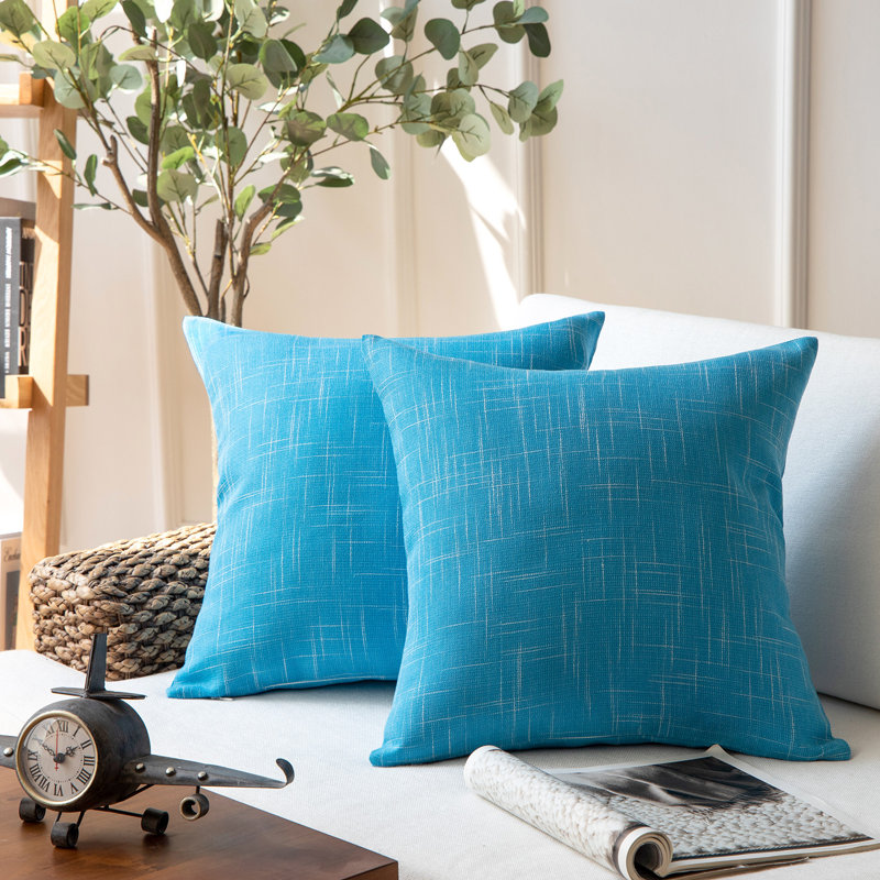 Coussin décoratif carré, 18 po x 18 po, Lac bleu