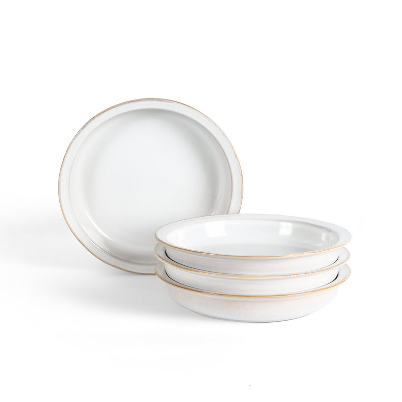 Stone Lain Slate 4-Piece Pasta Bowl Set Stoneware, White
