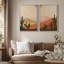 «Cactus Desert Brown Sun Rays Southwest Landscape», reproduction d'art sur toile encadrée 2 pièces-91069165-91069163