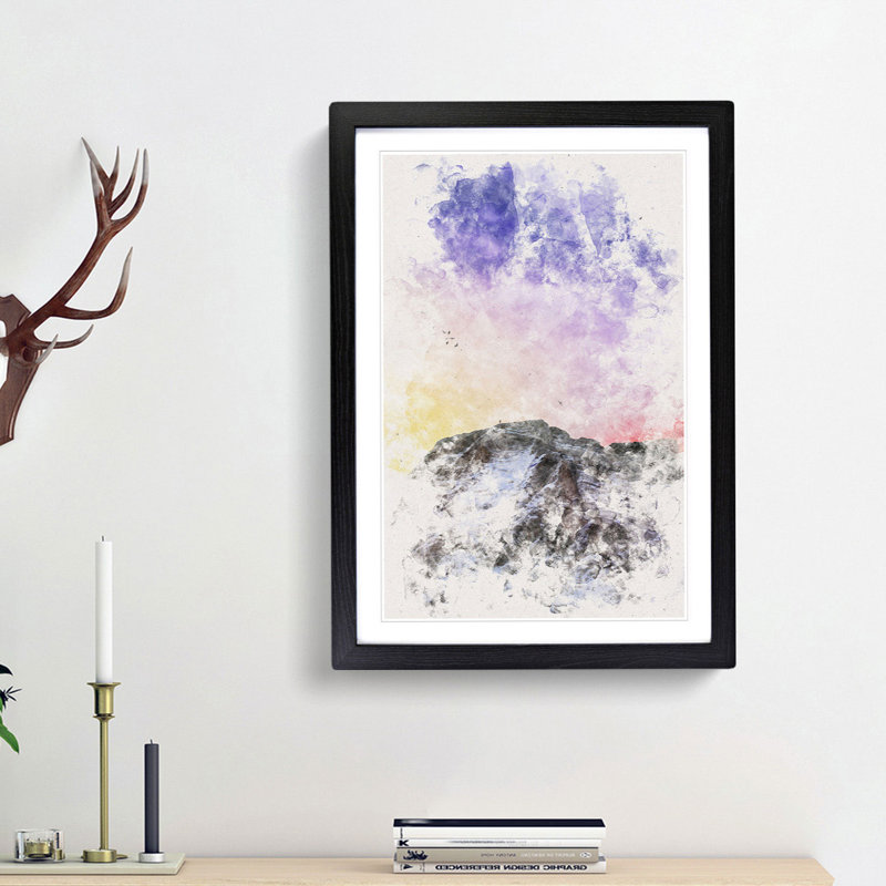 Birds Above the Dolomites in Italy - Framed Print, 45cm H x 33cm W x 2cm D, Black Framed