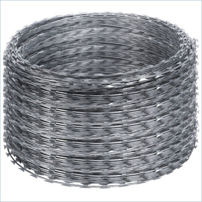 Fil de rasoir, fil de fer barbelé de rasoir, clôture de rasoir en fil de fer, barrière de rasoir en acier galvanisé pour jardin, clôture