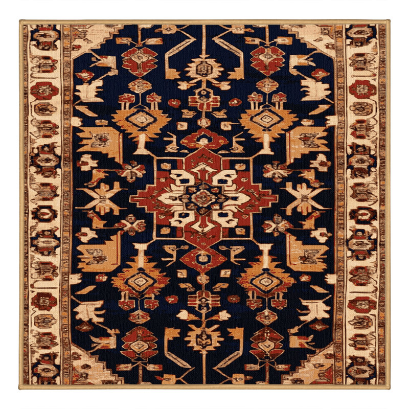 Tapis brun lavable à la machine, Carré 4 pi