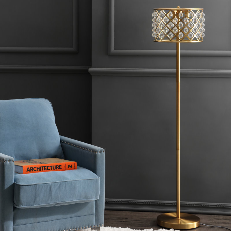Lampe sur pied traditionnelle 60 po Wachter, Laiton doré