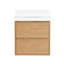 Meuble-lavabo simple mural 24 po avec comptoir en quartz blanc pur et lavabo en céramique