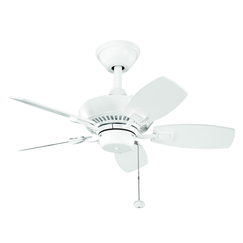 Canfield 30'' Ceiling Fan, White with White Blades
