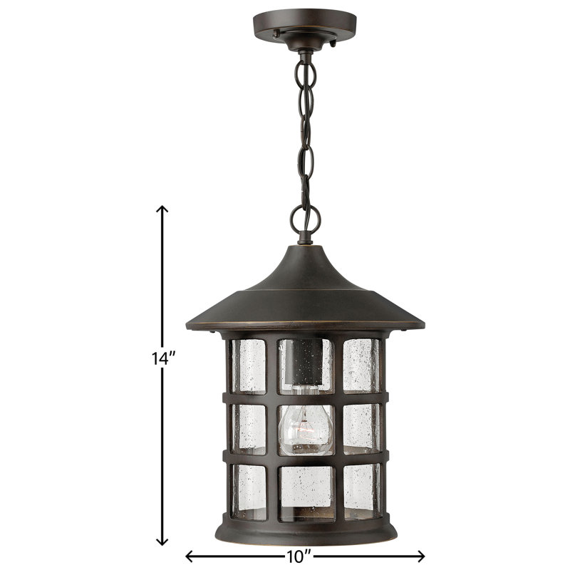 Freeport 1-Light Outdoor Hanging Lantern, Incandescent, Oil Rubbed Bronze
