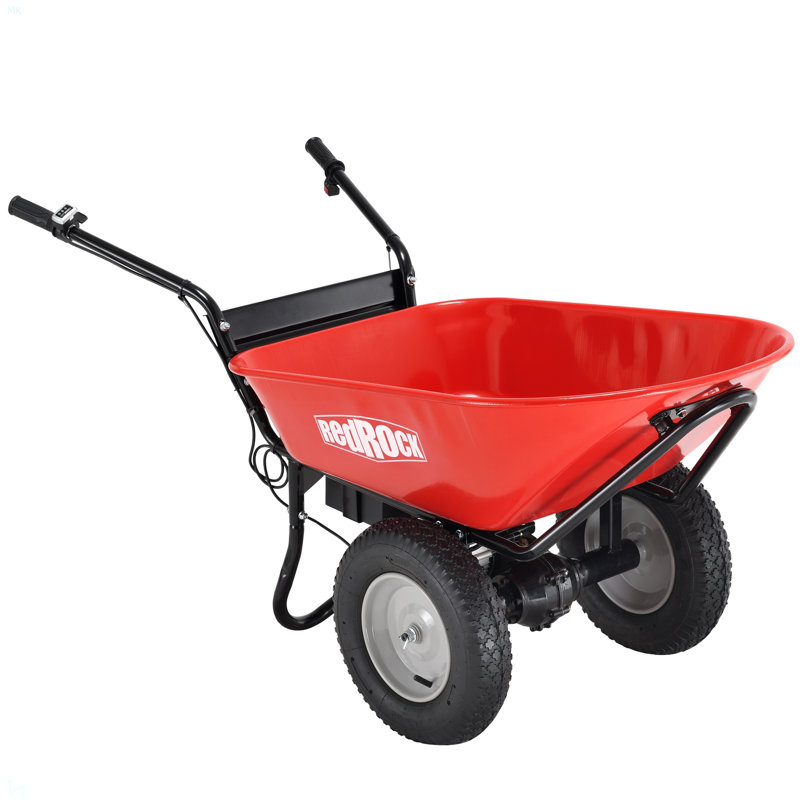 Chariot utilitaire Redrock avec brouette utilitaire électrique 24V DC 180W Batterie AGM 330Lbs (150Kgs)