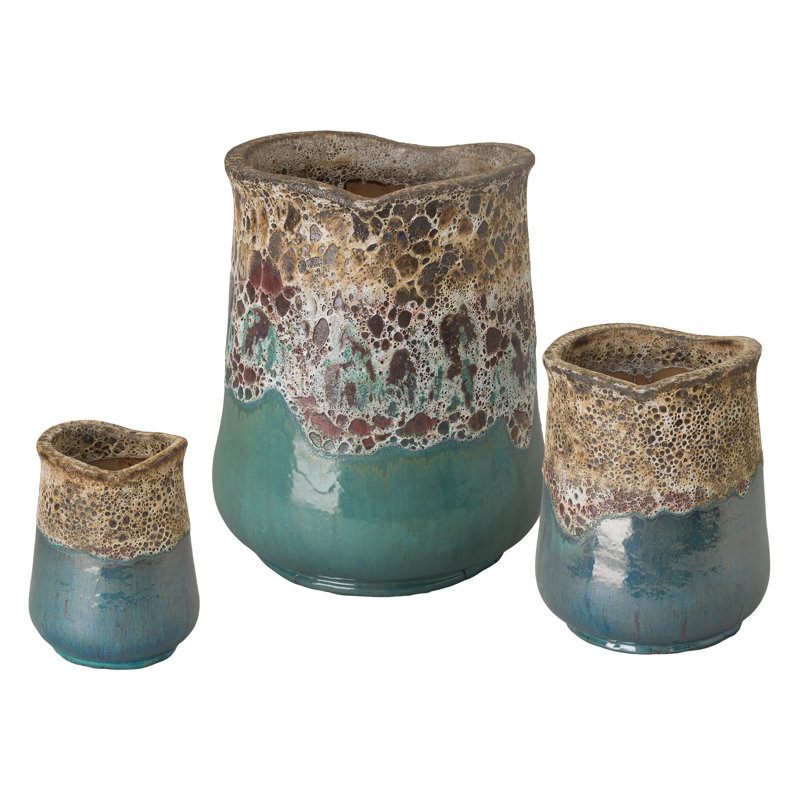 Ensemble de pots à fleurs en céramique 3 pièces Efkea
